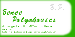 bence polyakovics business card